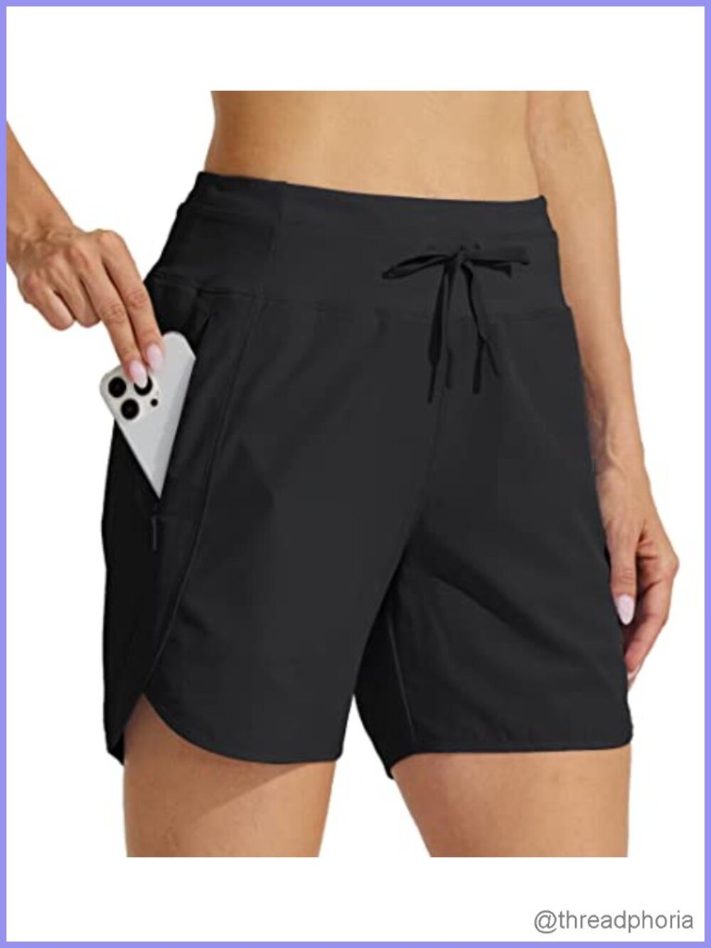 Women's Athletic Running Shorts 5" High Rise Quick Dry Zipper Pockets